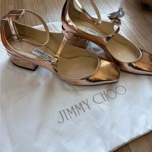 Jimmy Choo Women's Rose Gold Wilbur Mary Janes